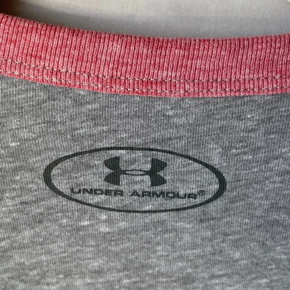 Under Armour Women's  XL Pink and Gray Long Sleeve  Baseball Tee Shirt - Picture 6 of 6